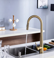 Robinet de cuisine monocommande en acier inoxydable à montage sur plan, eau chaude/froide, design classique, valve en céramique, bec flexible extractible