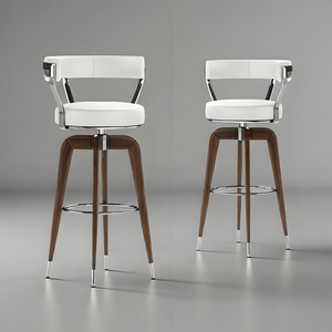 Phong cách Bắc Âu tối giản thanh ghế gỗ rắn chân cao với phong cách Ý tựa lưng ánh sáng thanh phân - Product Image 3