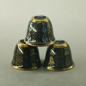Ceramic Porcelain Classic Design Arabic Tea Coffee Cup 6PCS Cawa Cups Without Handles