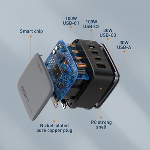 <span class=keywords><strong>Cargador</strong></span> Rápido LDNIO Q408 100W GaN PD <span class=keywords><strong>USB</strong></span> Tipo <span class=keywords><strong>C</strong></span> para Teléfono Móvil, <span class=keywords><strong>Cargador</strong></span> de Pared para iPhone, <span class=keywords><strong>Apple</strong></span>, Samsung, Cargadores para Celular - Product Image 6