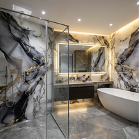 Panneau mural en PVC pour salon, 1220*2440*3mm, imitation marbre, feuille de plastique avec couleur personnalisée