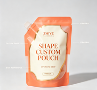 Pochettes souples personnalisées écologiques en plastique de qualité alimentaire avec bec verseur pour jus de fruits (ananas, mangue), boissons lactées et café