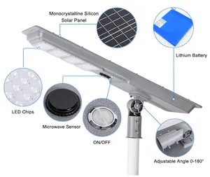 20 वाट सभी में एक सौर एलईडी स्ट्रीट लाइट सौर संचालित एलईडी मोती ऑटो रडार सेंसर दीवार दीपक निविड़ अंधकार रिमोट नियंत्रण