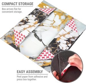 Boîte cadeau pliable de luxe à texture marbrée, réutilisable et multi-usage - Product Image 6