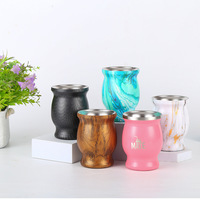 BORGE Tasse de gourde Yerba Mate en forme de taille argentine de 8oz isolée sous vide en acier inoxydable à double paroi personnalisée