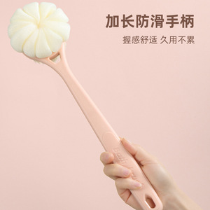 Double Sided Bath <b>Brush</b> Flower Shape Long Handle Exfoliating Scrubber For Back Cleaning Adult Use Plastic Nylon Material - Product Image 4