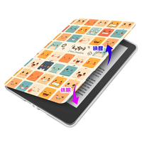 Étui de protection en cuir avec sangle de poignet et couverture arrière en acrylique pour Kindle Paperwhite 6