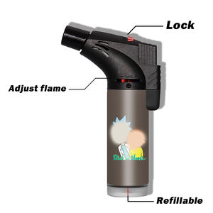 Nuevos logotipos personalizados Odm Fancy Gas Jet Single Blue Flame Encendedor Cigarette Cool Windproof Smoking Torch Encendedores - Product Image 3