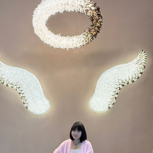 Lámpara de Pared con Partículas de Cristal, Alas de Ángeles, Decoración para Vestíbulo de Hotel, Luces de Pared Exteriores, Brazo Oscilante, Pequeña Luz de Cristal - Product Image 3
