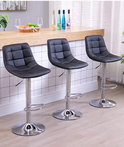 Chaises de bar chaises longues de bar chaise haute en métal tapisserie d'ameublement réglable chromé repose-pieds Banquetas Para Balcao - Product Image 4