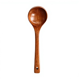 Cucharón de Madera Artesanal Khadim, Tallado a Mano, Acabado Natural, Apto para Lavavajillas y Microondas, Utensilio de Cocina, 1 Pieza - Product Image 1