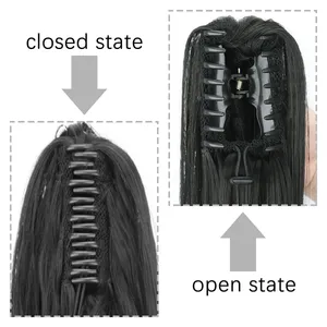 Extensions de cheveux synthétiques longues et droites à clipser, 24 pouces, résistantes à la chaleur, pour femmes, usage quotidien et soirées - Product Image 3