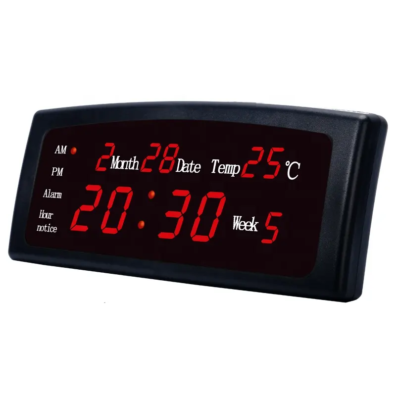 Home office kitchen LED digital electronic clock mute display temperature calendar alarm clock