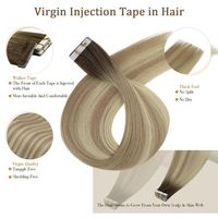 Extensions de cheveux naturels à bandes adhésives 2026, invisibles, sans couture, avec cuticules alignées, à injection, les plus vendues