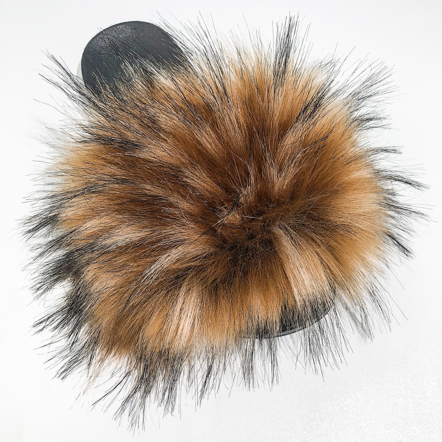 Drop shipping beach fur shoes cheap raccoon artificial fox fur pantuflas indoor outdoor sandals women's slippers faux fur slides