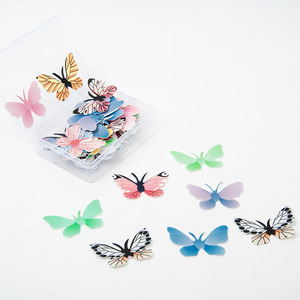 24 pièces de papillon <span class=keywords><strong>comestible</strong></span> pour <span class=keywords><strong>décoration</strong></span> de Cupcake, gaufres en papier pour <span class=keywords><strong>décoration</strong></span> de gâteau d'anniversaire de mariage - Product Image 3
