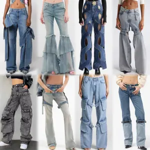 2024 High Quality Women's Denim Hole Skinny Stretchy Pencil Plus Size Jean Pants High Waist Jeans For Women