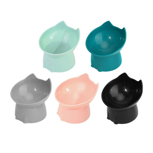 Bol surélevé pour animaux de compagnie, design arrondi 12,5x11,5x7,5 cm, pour l'alimentation des chats, avec base anti-basculement, disponible en plusieurs couleurs - Product Image 1