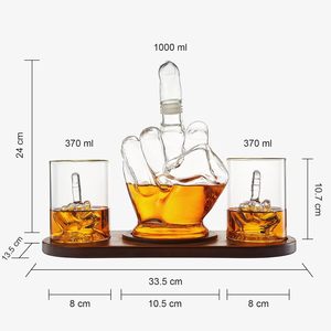 Regalos de dedo medio Novedad Juego de decantador de madera de caoba Regalo de mordaza divertido para adultos Copas de <span class=keywords><strong>vino</strong></span> de whisky con tapa para alguien que amas. - Product Image 4