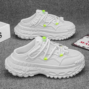 Chaussures pour hommes Little White Daddy Chaussures respirantes d'été pantoufles de sport décontractées Slip-On Half Head Design Lazy Comfortable - Product Image 1