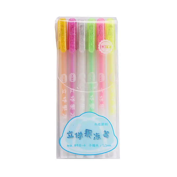 Graffiti Nagel Pen Groothandel Custom 3d Jelly Stereoscopische Gel Pen Voor Keramisch Glas Plastic Papier