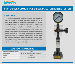 Testeur d'injecteurs diesel Common Rail BEACON S60H 0-60MPa AC 220V pour vérification du mode de pulvérisation et du reflux - Product Image 6