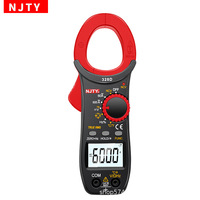 NJTY TY-328D Multimeter jepit Digital, alat pengukur elektronik frekuensi temperatur tegangan arus AC/DC Multimeter