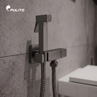 Ensemble de pulvérisateur de bidet Shattaf moderne en laiton robuste gris anthracite, avec emballage personnalisable, douchette WC portable, couleur personnalisée pour salle de bain