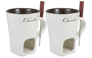 Pot à fondue en céramique, tasse à fondue au chocolat avec fourchettes, pot à fondue pour chocolat, fromage, beurre pour les fêtes à la maison - Product Image 3