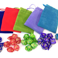 Ensembles de dés polyédriques 7 Die Double couleurs avec pochettes pour mdn RPG Table Board Roll Jouer à des jeux D4 D6 D8 D10 D00 D12 D20