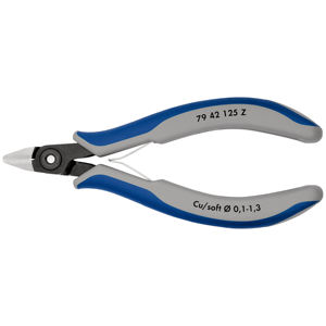 KNIPEX 79 42 125 Z Cortador diagonal de precisión para electrónica con mangos multicomponentes pulidos de 125 mm - Product Image 1