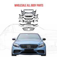 Nouveau kit de lifting pour Mercedes-Benz Classe C W205, pare-chocs avant/arrière ABS à fixation par boulons, capteur d'aide au stationnement, kit carrosserie, ajustement universel, garantie 6 mois
