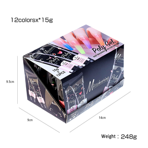 12pcs Acrylic Gel UV <b>Nail</b> Extension <b>Kit</b> Dark Glitter Effect <b>Nail</b> Art Set for Professional Manicure - Product Image 6