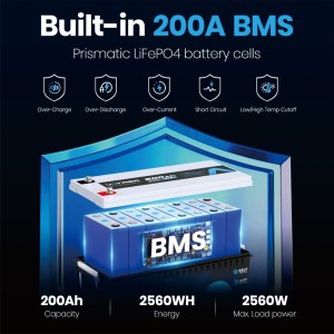 CH 에너지 딥 사이클 리튬 배터리 12v 24v 50ah 100ah 200ah 납산 배터리 대체 리튬 배터리 태양광 에너지 시스템 - Product Image 5