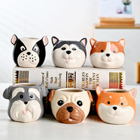 MSH Cartoon Puppy Animal Pot Creative Dog Office Desktop Succulent Planters