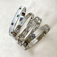 Gelang Mata Setan Gaya Eropa dan Amerika, Baja Anti Karat Lapis Emas 18K, Dapat Ditumpuk
