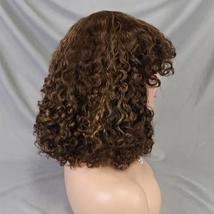 Black friday Wear Ready Go Glueless Short Bob Perruque 4/27 Highlight Brésilien Water Wave Pré-Plumé 99J Noir <span class=keywords><strong>Cheveux</strong></span> Humains Lace Bang - Product Image 4