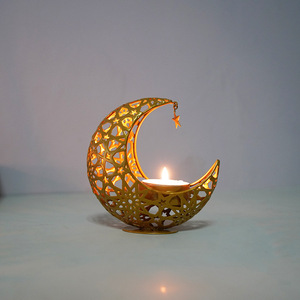Decorazioni per il Ramadan, Bruciatore di Incenso a Forma di Luna e Stella in Ferro, Ornamento per Casa e Stanza, Accessori per Feste Islamiche - Product Image 3