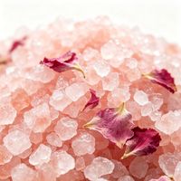 Garam Mandi Himalaya Aroma Bunga Kering Terlaris Lintas Negara 100g Pembersih Mendalam Wadah Kaca OEM Label Pribadi Kaki