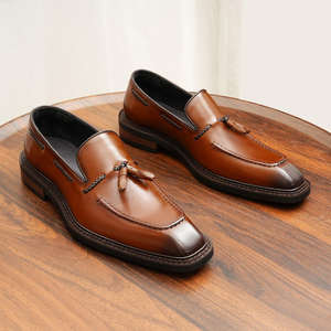 Zapatos Casuales de Negocios para Hombre de Diseñador - Calzado de Cuero con Borlas Estilo Coreano de Piel de Vacuno Genuina - Product Image 3