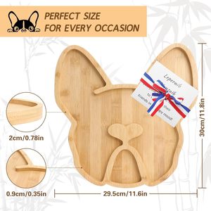 Plateau de charcuterie en bambou extra large pour bouledogue français, plateau de service amusant, plateau d'apéritif, cadeau pour chien, pour fête, Noël - Product Image 4