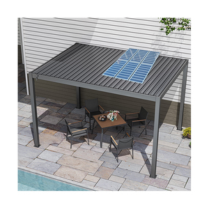 Pergola en aluminium avec panneaux solaires photovoltaïques pour l'extérieur - Product Image 4
