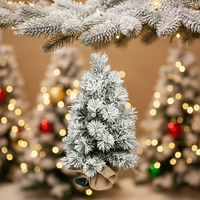 Neuer Freundlicher Weihnachtsbaum Hochwertiger Umweltfreundlicher Premium Beflockter PVC-Tisch-Weihnachtsbaum 40 Warmweiße LED-Lichter Batteriebetrieben