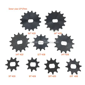 Pignon de chaîne de vélo électrique, pièce à 16 dents, pour moteur 420 428, MY1020 MY1122 DC, 9T, 10T, 12T, 14T, 16 dents