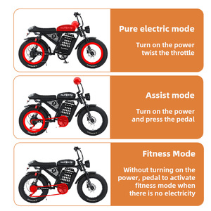 Vélo de montagne électrique unisexe AFTFA Road à 7 vitesses, pneus larges pour la <span class=keywords><strong>neige</strong></span>, frein à disque, batterie intégrée 48V, moteur sans balais - Product Image 3