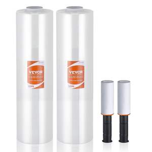 DB Wholesale 80 Gauge Clear Durable 15 pulgadas X 1200 pies Resistencia industrial Heavy Duty Stretch Wrap Roll 2 Pack 500mm Ancho - Product Image 1