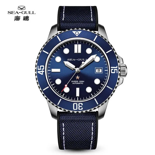 Seagull 41MM Automatic Man Watch ST2147 200M Waterproof Diving Luminous Calendar Mechanical Wristwatch 6204 Ocean Series Reloj