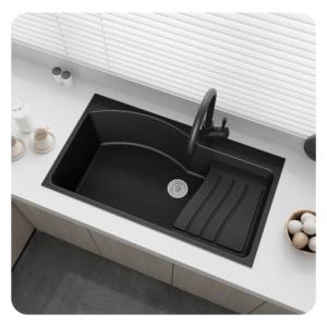 <span class=keywords><strong>อ่าง</strong></span><span class=keywords><strong>ล้าง</strong></span><span class=keywords><strong>จาน</strong></span>ครัวแบบชามเดี่ยว <span class=keywords><strong>2</strong></span> รู ผลิตจากไฟเบอร์กลาสคอมโพสิตสีดำ คุณภาพสูง งานแฮนด์เมด ขายดี - Product Image 1