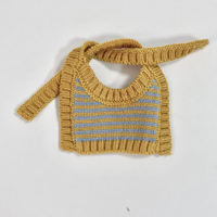 Châle en tricot à rayures jaunes et bleues, doux, tissé à la main, en peluche, accessoire de tenue pour poupées - Vente chaude