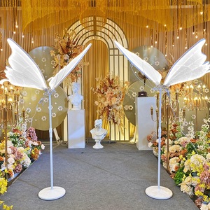 Ailes de papillon LED haut de gamme blanches et jaunes pour décorations de mariage et de fêtes de Noël - Product Image 2